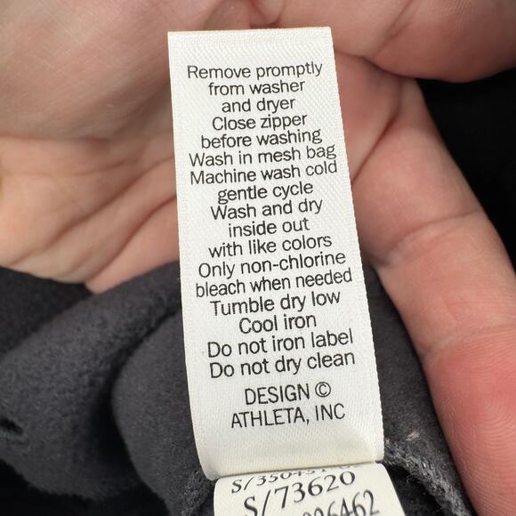 Athleta Stronger Hoodie Womens Small Gray Black Full Zip Activewear Jacket - Picture 9 of 10